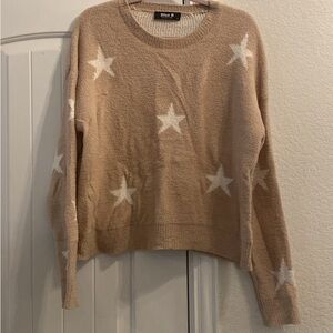 Beige Star Pattern Sweater